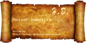Heizer Demetria névjegykártya